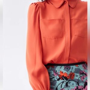 Diane von Furstenberg Annie crepe de chine blouse Size 6